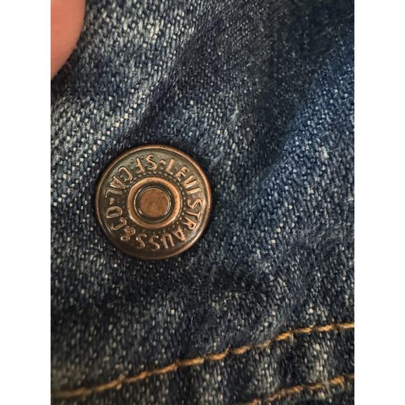Vintage Levi's Denim Jacket Mens 42R Large Sherpa Lined Trucker Made USA 80s - Picture 10 of 14